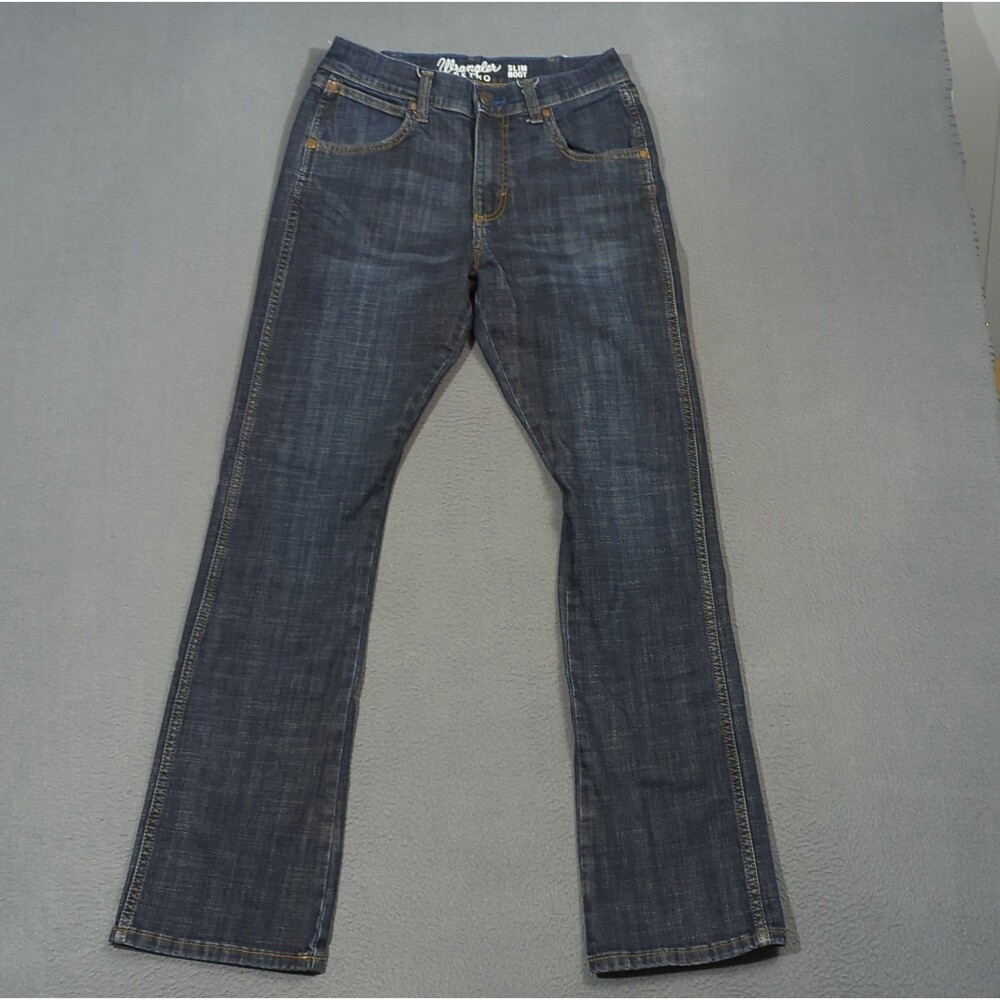 Wrangler Jeans Men's 29x34 Fits 29x32 Blue Retro Slim Boot Western Cowboy Rodeo